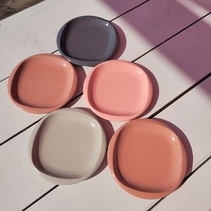 Vintage Boontonware Melmac Saucers ~ 5 MCM Appetizer Plates ~ Boontonware Belle